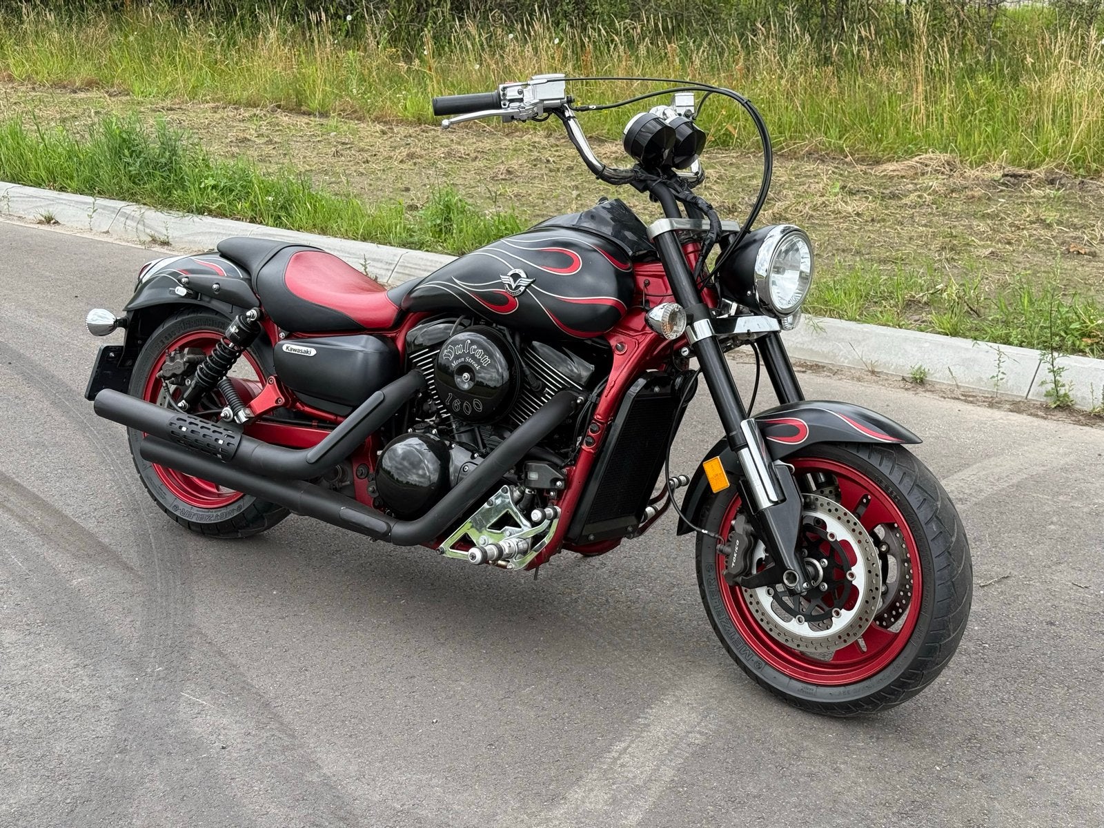 Kawasaki Vulcan Mean Streak 1600 Custom Chopper, Motoren, Cardan-aandrijving, 2 cilinders, Meer dan 35 kW, Handgeschakeld
