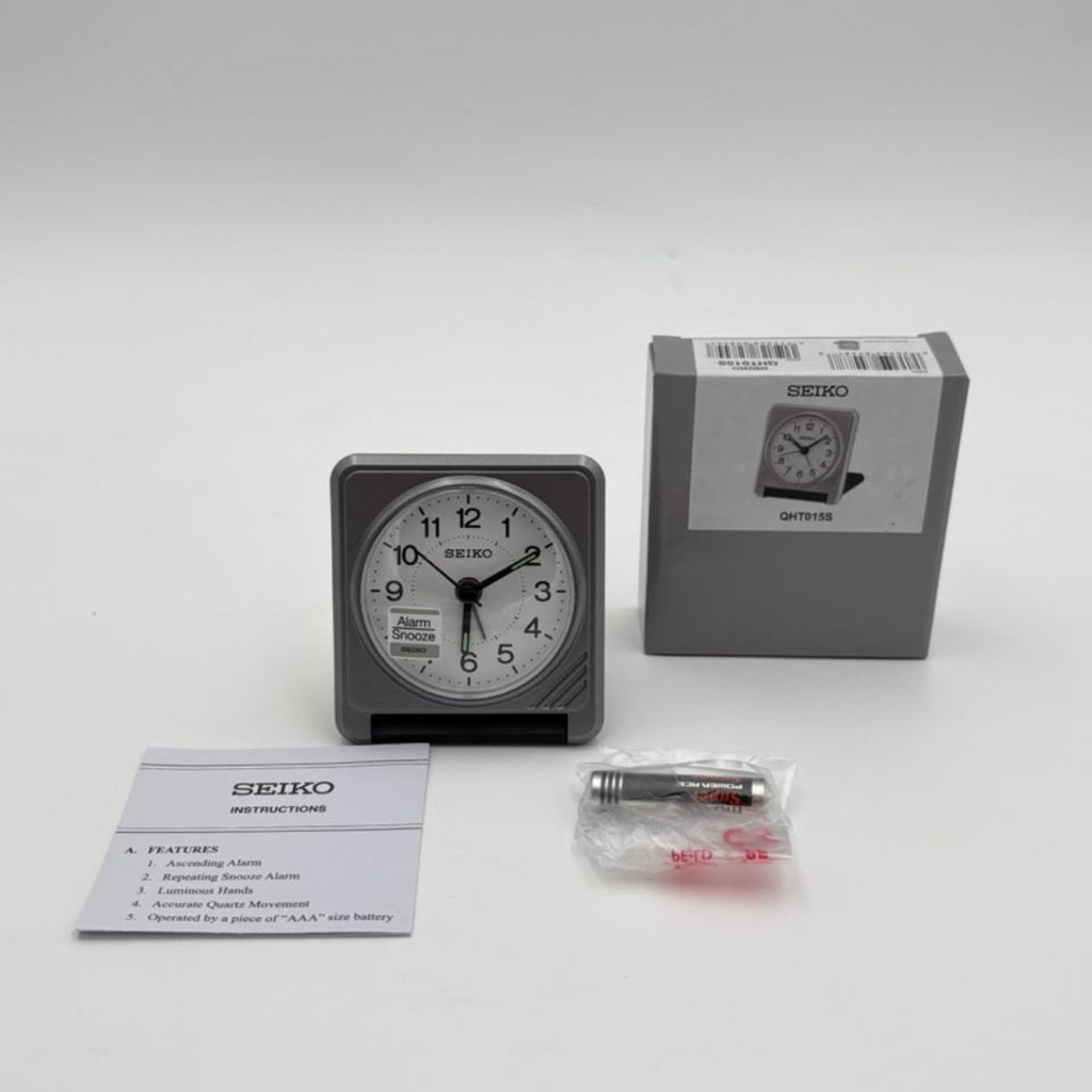 Seiko rechthoekige grijze reiswekker quartz-uurwerk - Nieuw, Seiko, Zo goed als nieuw, Support@seiko.com, 5-11, Akasaka 2-chome
Minato-ku, Tokyo 107-0052
Japan