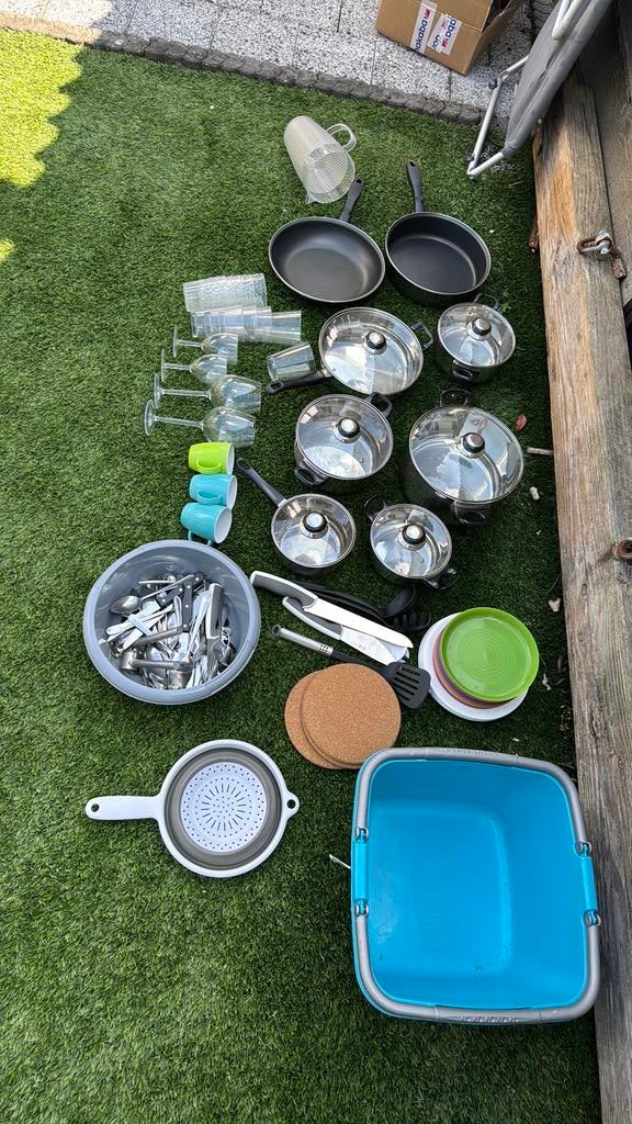 Kampeer servies en bestek, Ophalen, Gebruikt