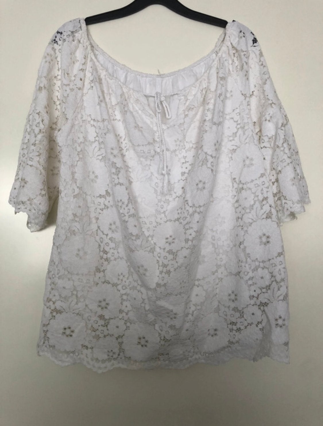 Witte kanten tuniek blouse XL, Ophalen of Verzenden, Zo goed als nieuw, Maat 46/48 (XL) of groter, Wit