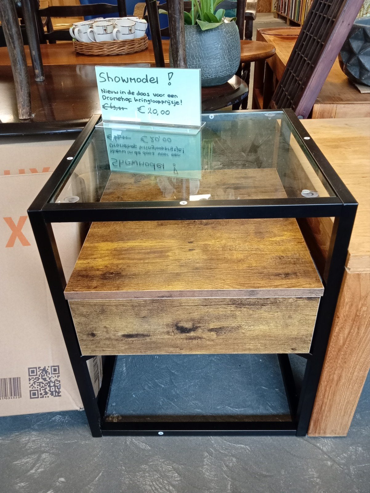 Nieuwe bijzettafel, tafel, hout, metaal, salontafel, Ophalen, Nieuw, Rechthoekig, Minder dan 55 cm
