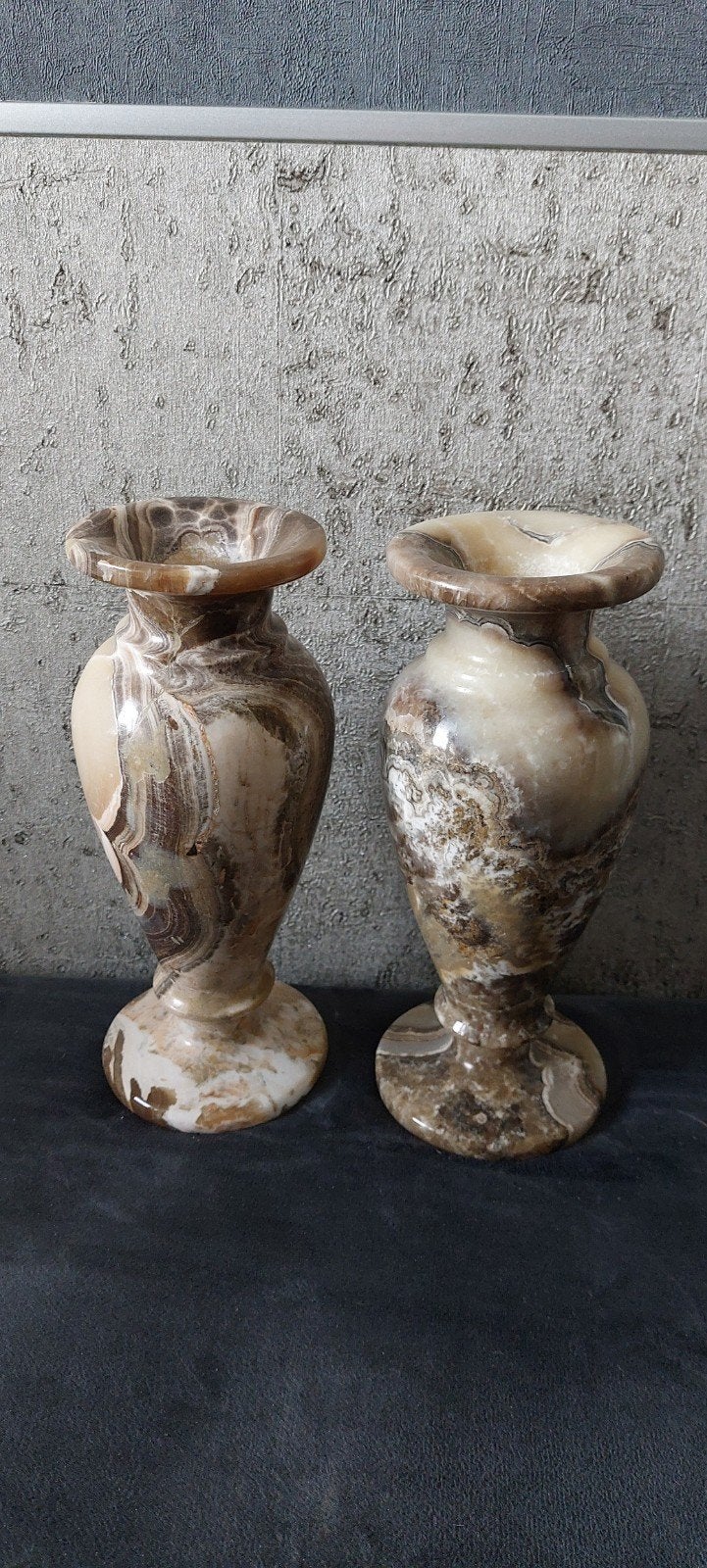 Set van 2 Onyx Marmeren Vazen - Uniek Design, Ophalen