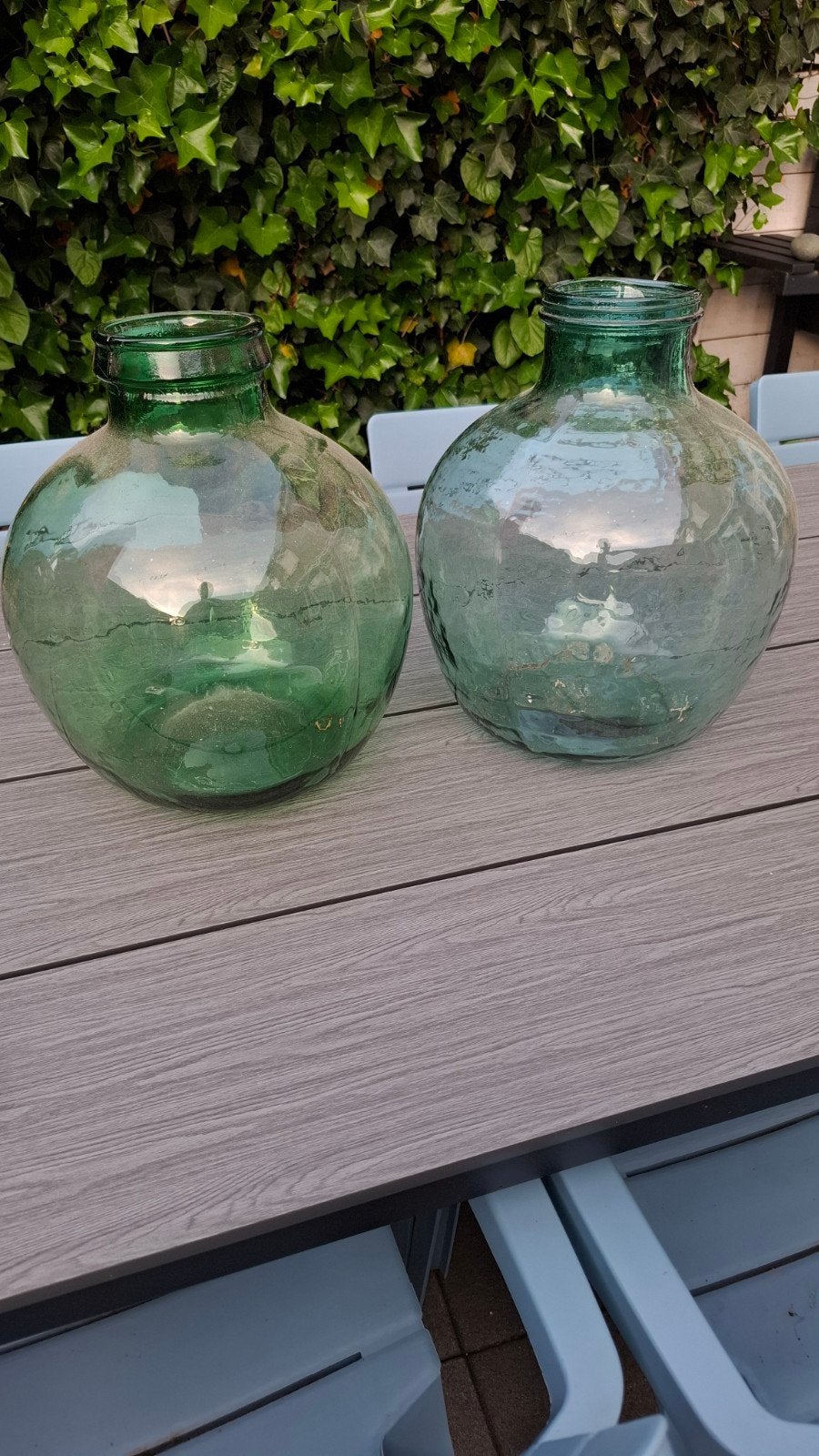 Vintage glazen pot / vaas - groen, Ophalen