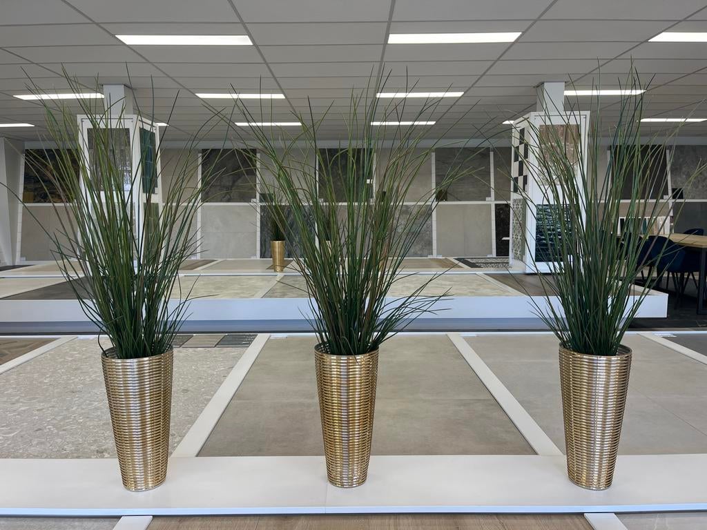 Set van 6 Kunstplanten in Gouden Vazen - Elegant & Onderhoud, Huis en Inrichting, Ophalen, Binnen, Groen, Kunstplant