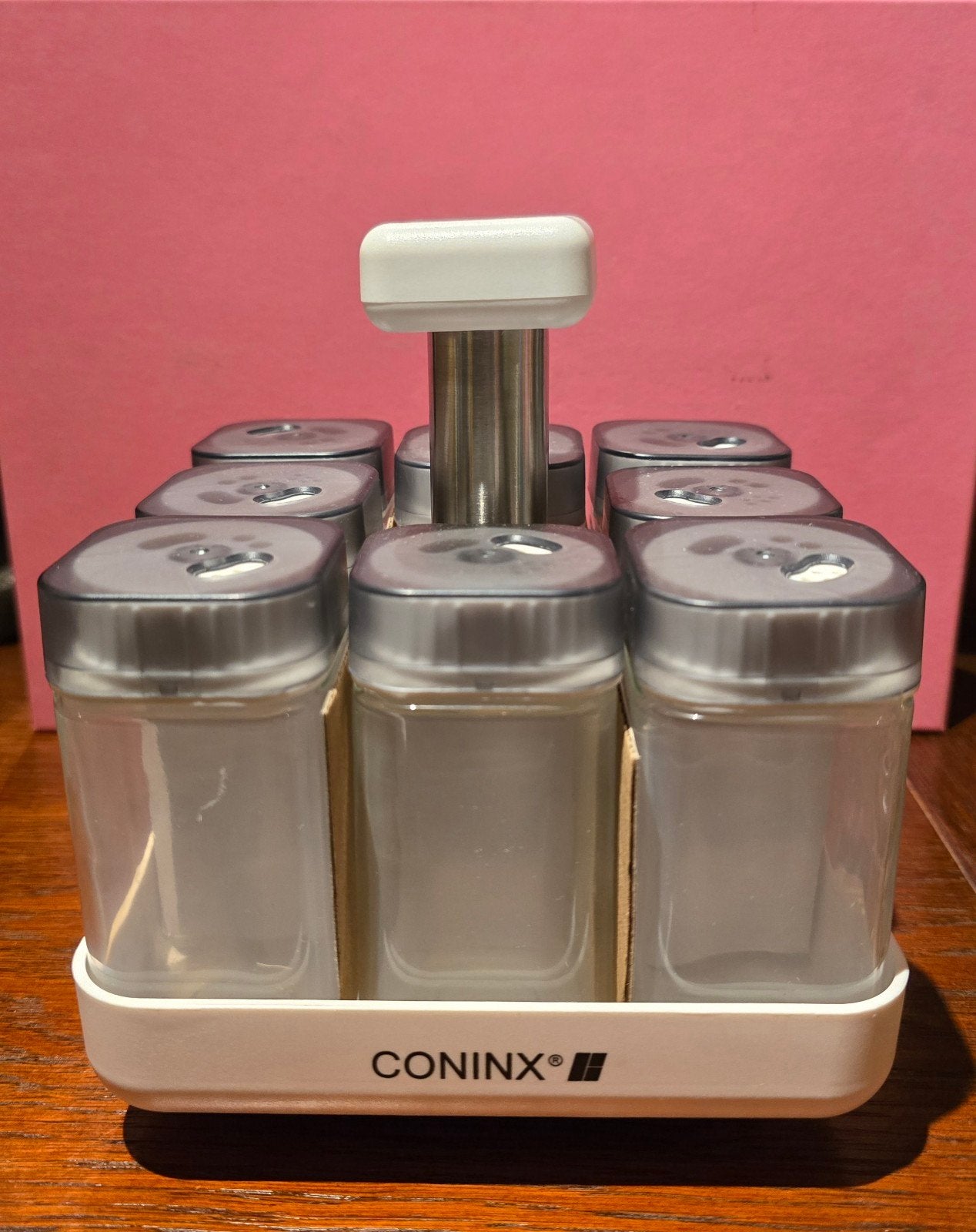 Coninx Draaibaar Kruidenrek met 8 Glazen Potjes - Nieuwstaat, Voorraadpot, Ophalen of Verzenden, Nieuw