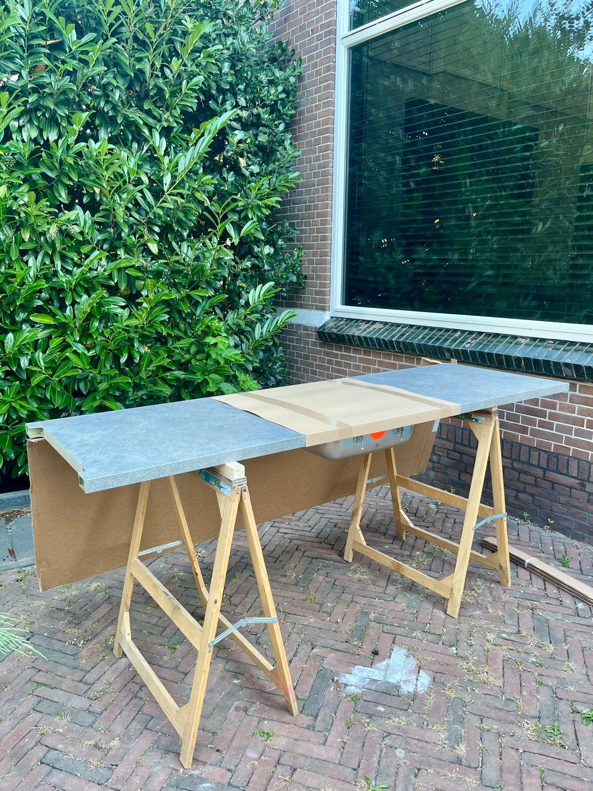 Keukenblad met verzonken spoelbak, Ophalen of Verzenden, Nieuw, Rvs, Wastafel