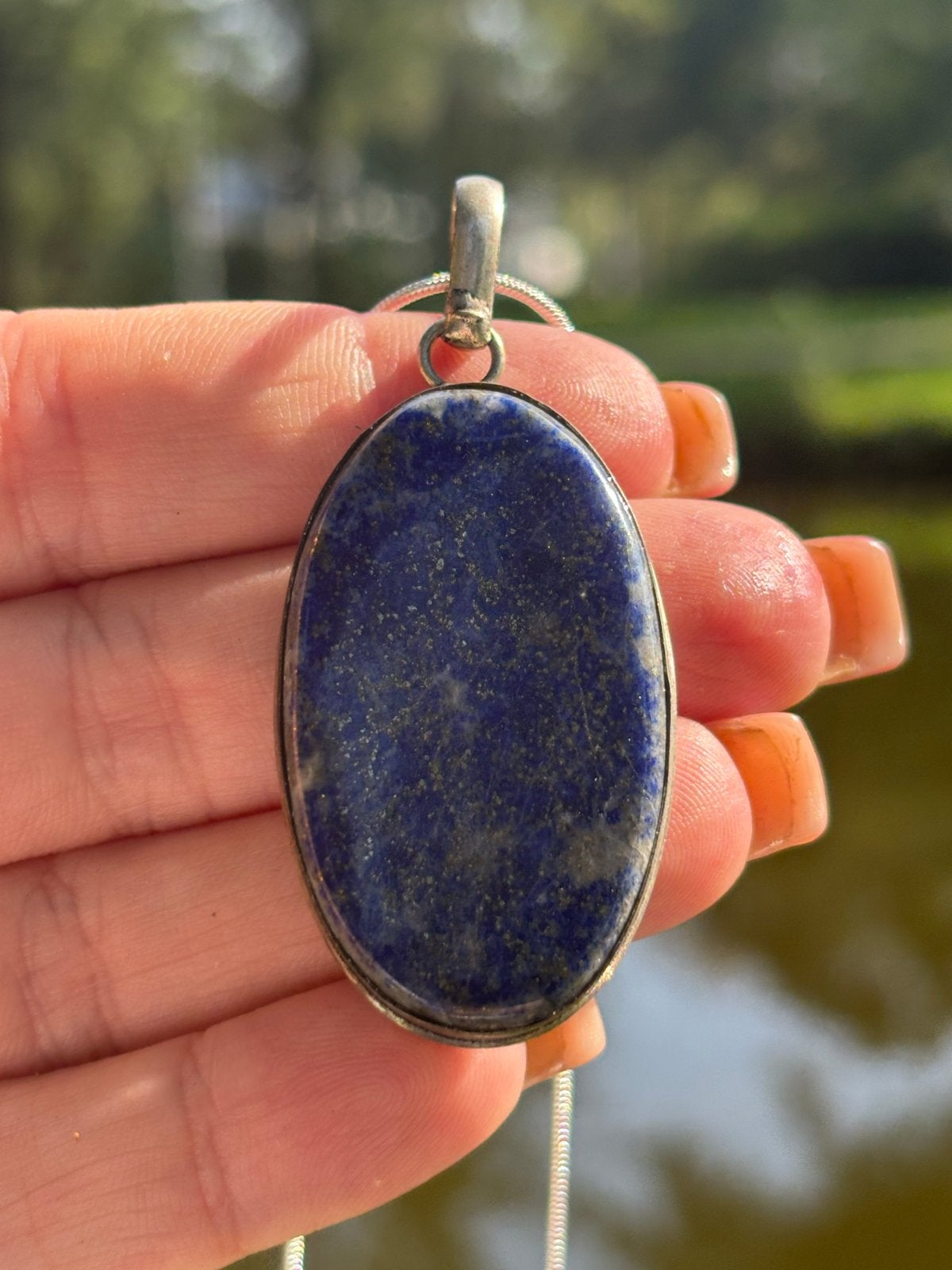 Lapis Lazuli Edelsteen Ketting Spiritualiteit Sieraden, Sieraden, Tassen en Uiterlijk, Nieuw, Ophalen of Verzenden, Schimmelstraat