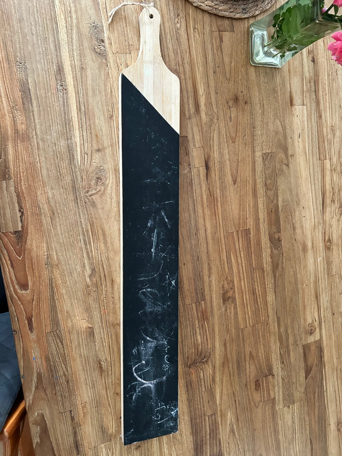 Borrelplank / Snijplank Hout met Zwart Detail, Huis en Inrichting, Keuken | Keukenbenodigdheden, Ophalen, Gebruikt, Hout, Snij-/serveerplank