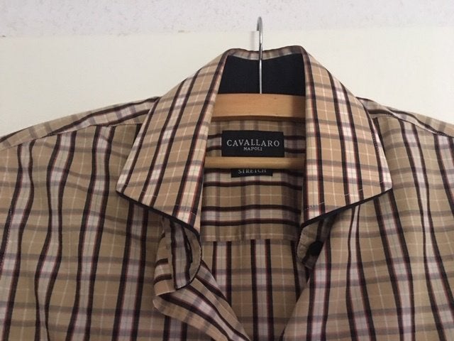 ZGAN Cavallaro blouse Engelse ruit mt 42 verzenden mogelijk, Ophalen, Blauw, Cavallaro, Maat 42/44 (L)