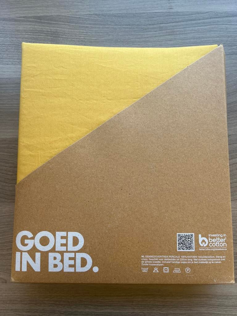 Hema ❤️ Linda dekbedovertrek geel 140x200/220cm, Eenpersoons, Nieuw, Ophalen of Verzenden, Geel