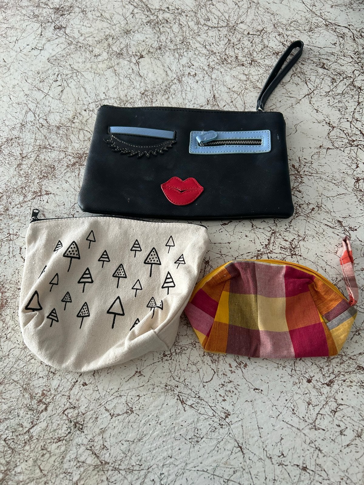 Set van 3 diverse make-up tasjes/etuis, Ophalen of Verzenden, Gebruikt, Meerkleurig, Dame
