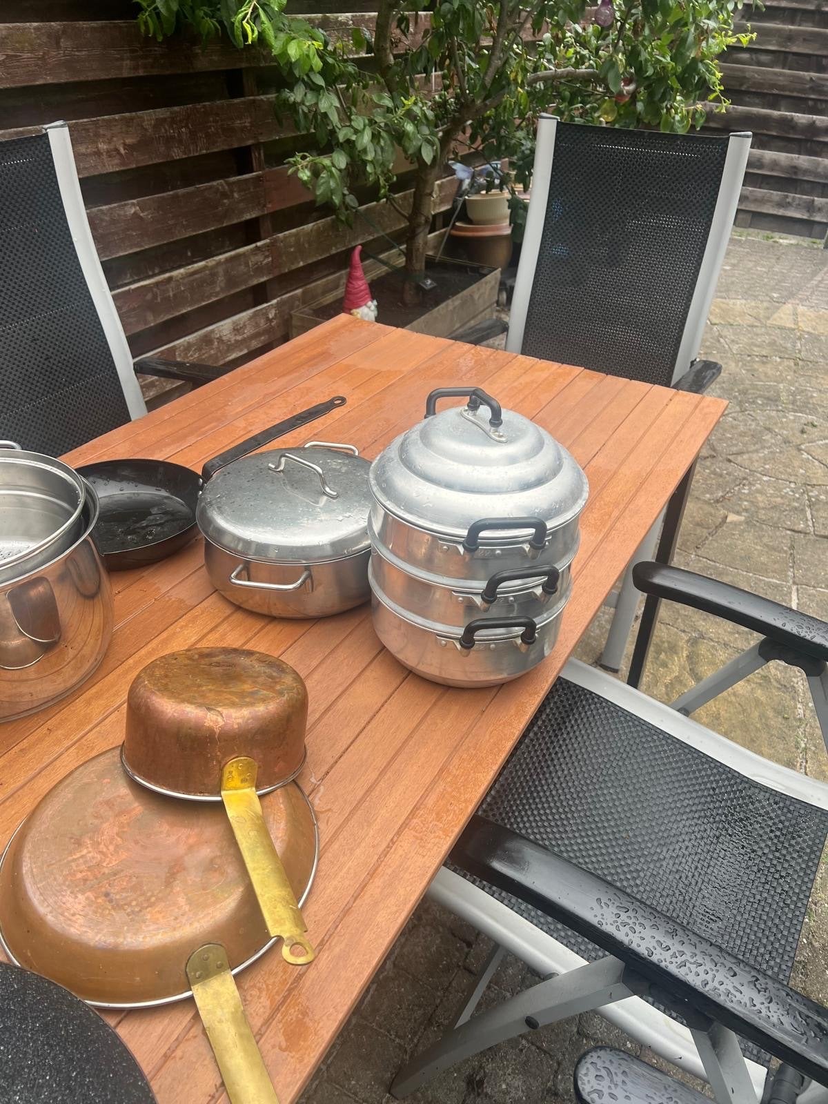 Diverse pannen en kookgerei - Grote collectie, Ophalen, Gebruikt, Overige materialen, Koekenpan of Braadpan