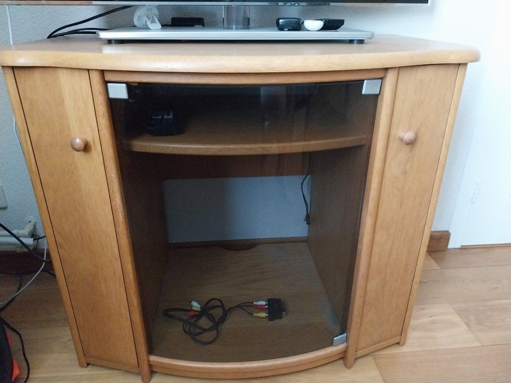 Tv meubel eiken, Ophalen, Gebruikt, Eikenhout, 50 tot 100 cm