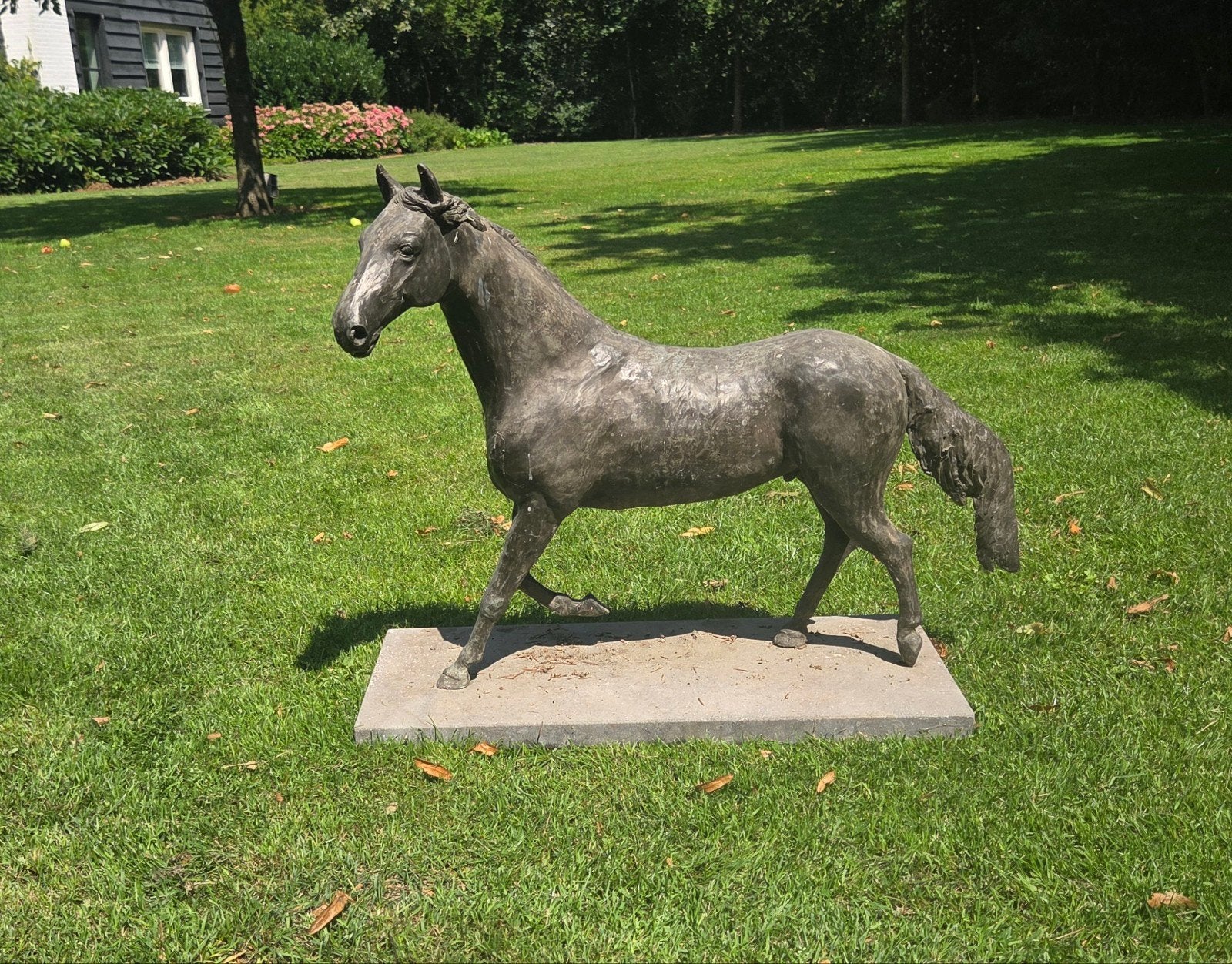 Bronzen paard, Ophalen, 50 - 100 cm, Op sokkel, Beeld
