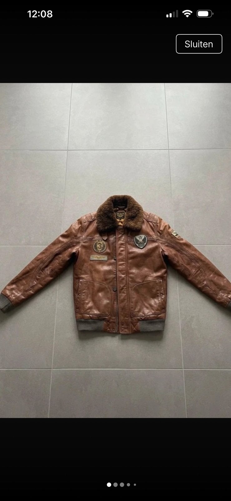 Te koop lederen jas van pme legend pme 333, Kleding | Heren, Ophalen of Verzenden, Zo goed als nieuw, Maat 48/50 (M), Bruin