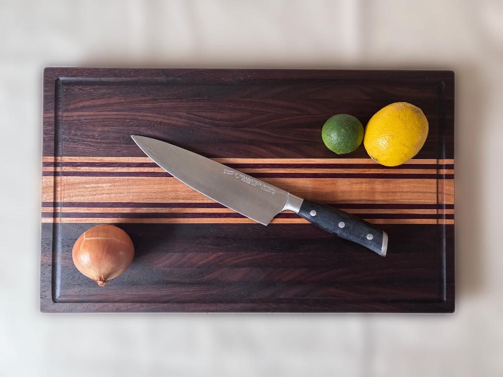 Handgemaakte Snijplank Walnoot/Maple – Bieden Mogelijk, Snij-/serveerplank, Ophalen of Verzenden, Nieuw, Hout