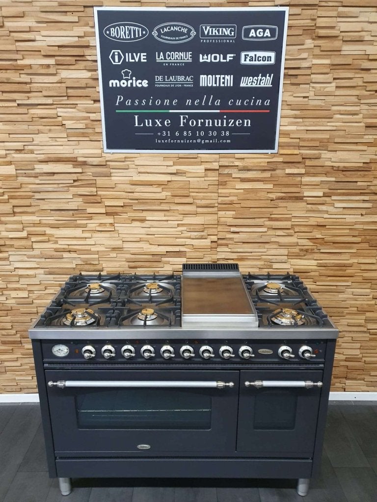 🔥Boretti Fornuis 120cm antraciet + rvs 7 pits frytop 2 oven, Niet ingevuld, 60 cm of meer, Niet ingevuld, Ophalen of Verzenden