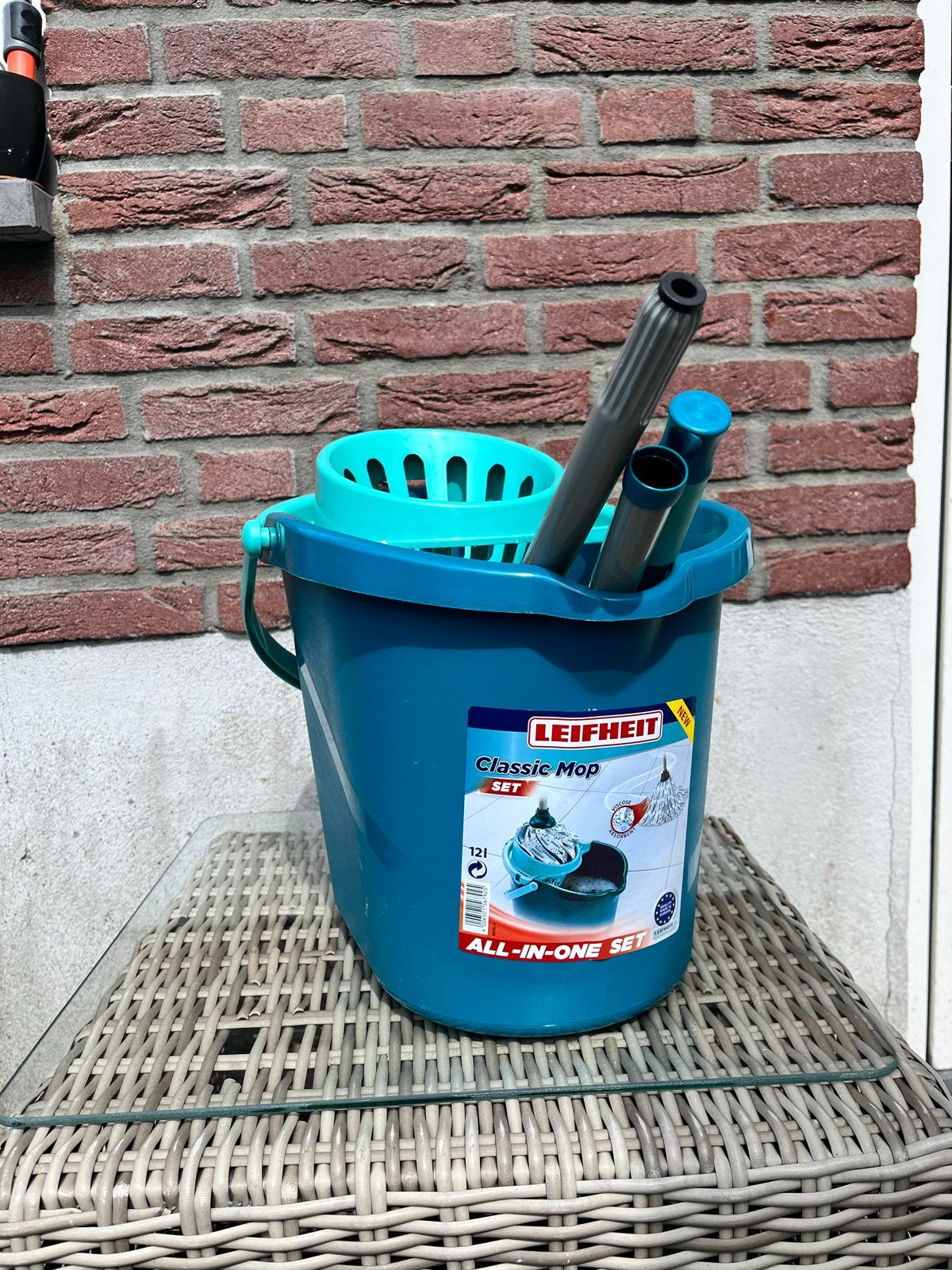Nieuwe Leifheit Classic Mop All-in-One Set met emmer, Ophalen, Mop of Dweil