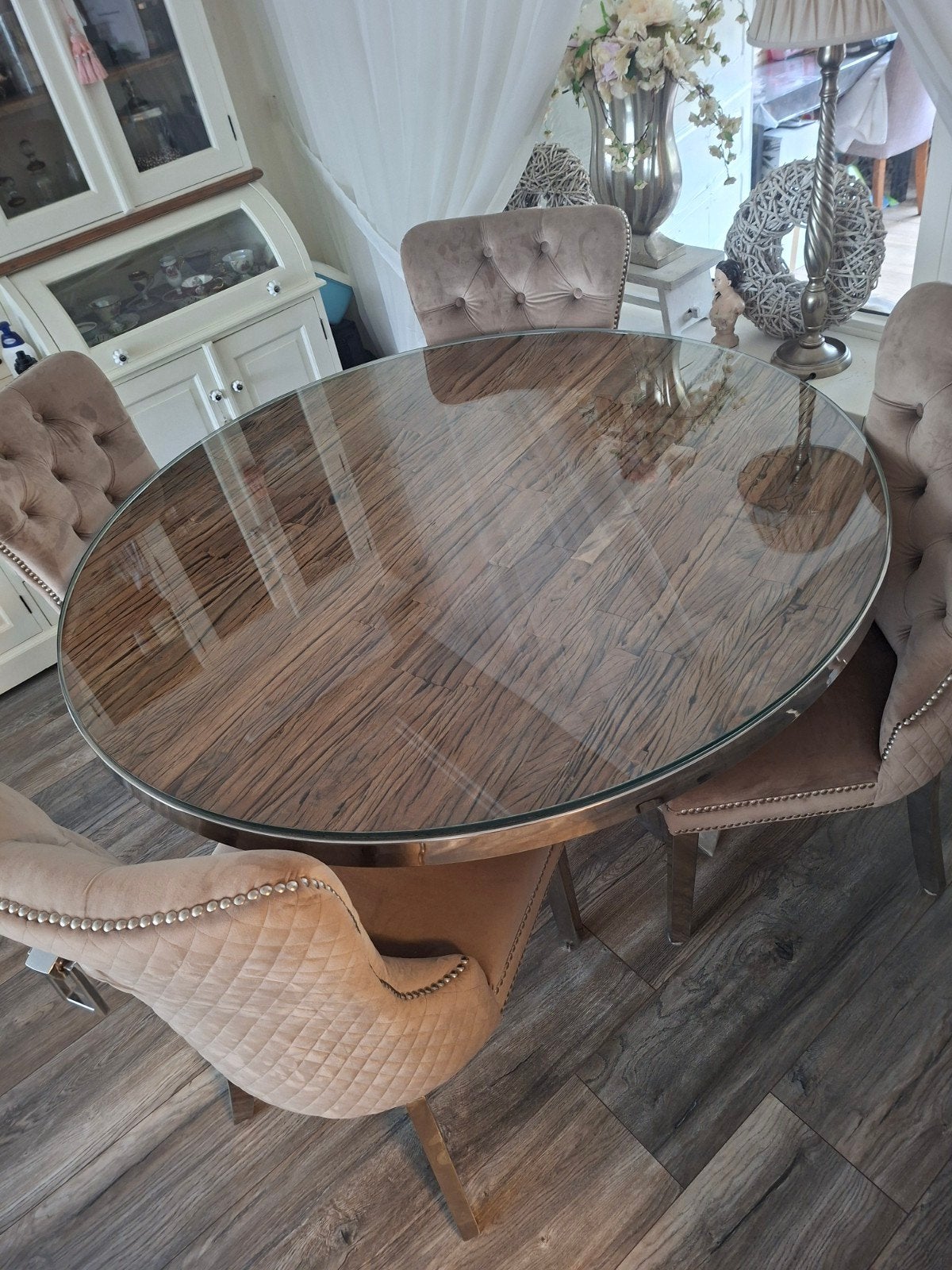 Eethoek zo goed als nieuw nog nooit op gezeten., Ophalen of Verzenden, Gebruikt, 4 tot 6 stoelen