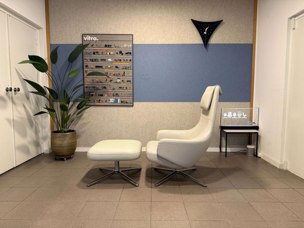 Vitra | Citterio | Repos & Ottoman | Gebroken Wit Leder | 1x, Huis en Inrichting, Fauteuils, Vitra, Gebruikt, Vitra Artifort Cassina Fritz Hansen Eames Gispen Pastoe Hay