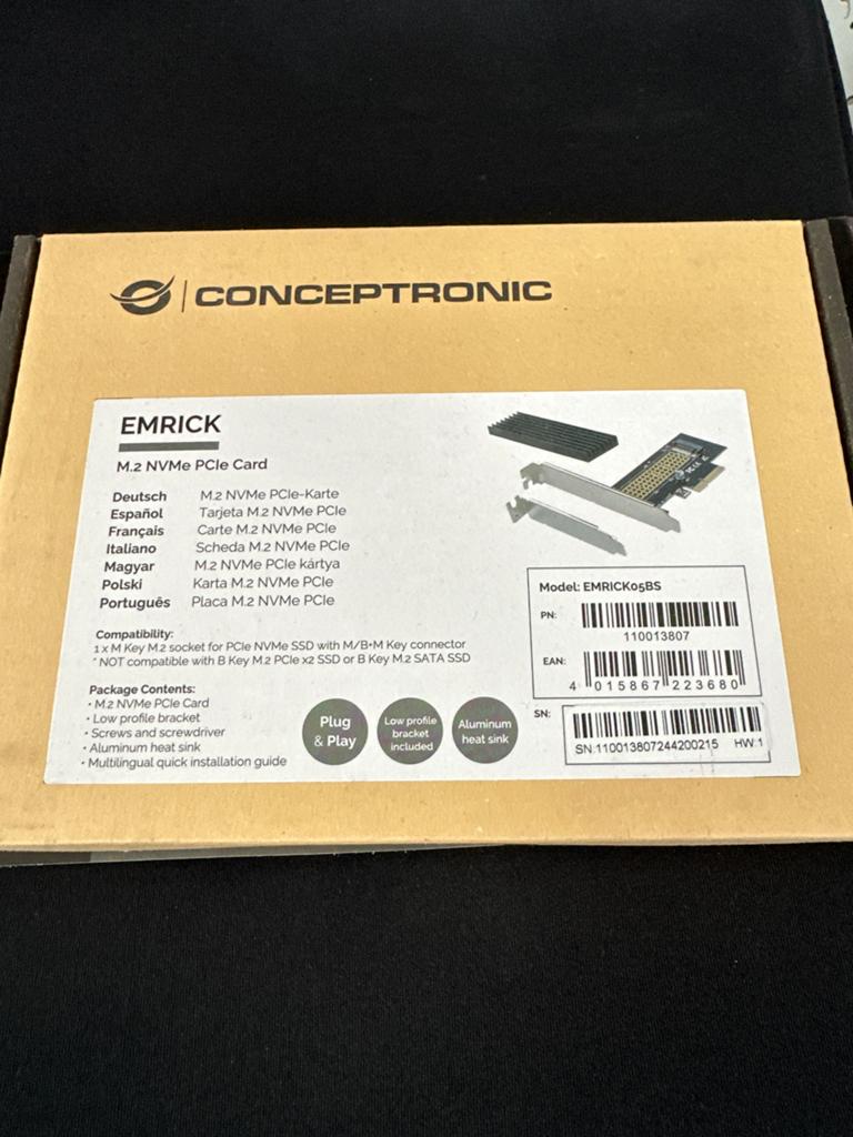 Conceptronic M.2 NVMe PCIe Card Adapter met Heatsink, Ophalen, Conceptronic, Emrick, M.2