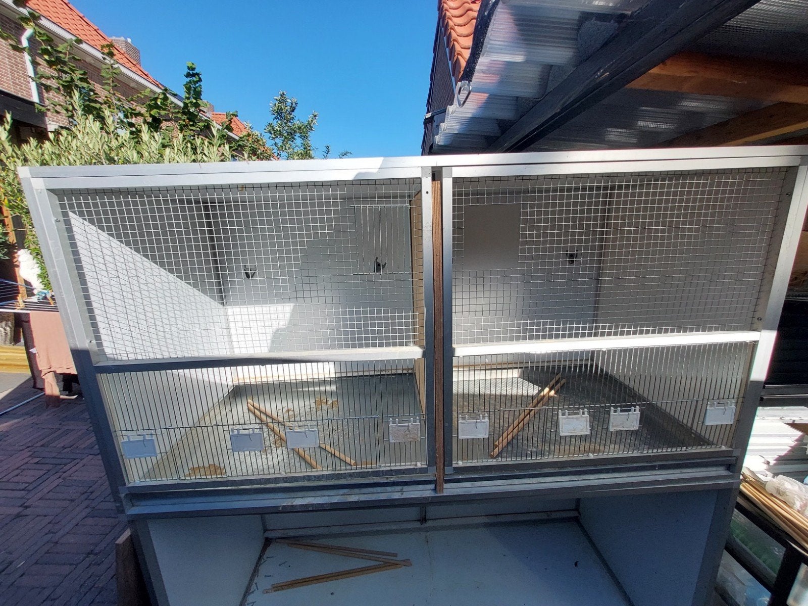 2 mooie broedboxen 164x64x84 hoog €200 gehele set, Ophalen, Zo goed als nieuw, Aluminium, Broedkooi of Kweekkooi