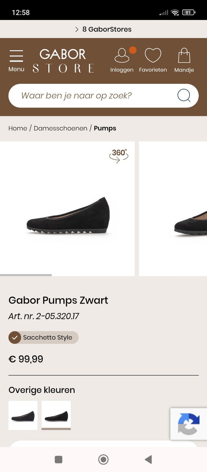 Gabor pumps NIEUW maat 5,5 (39), Gabor, Ophalen of Verzenden, Nieuw, Zwart
