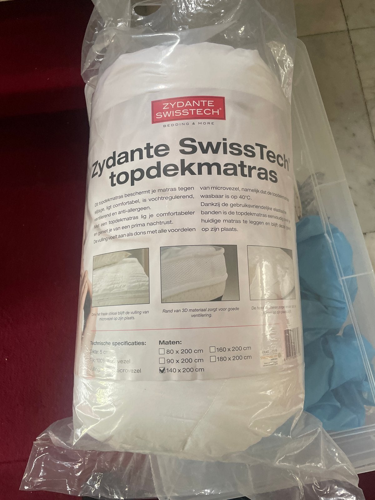 Topdek matras, Huis en Inrichting, Slaapkamer | Matrassen en Bedbodems, Nieuw, Twijfelaar, Matras, 200 cm