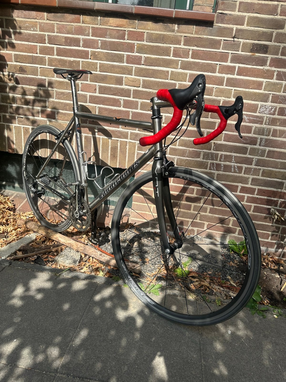 Van Nicholas Chinook 57cm Titanium Racefiets Campa Chrous11, 28 inch, Gebruikt, 57 tot 61 cm, Meer dan 20 versnellingen