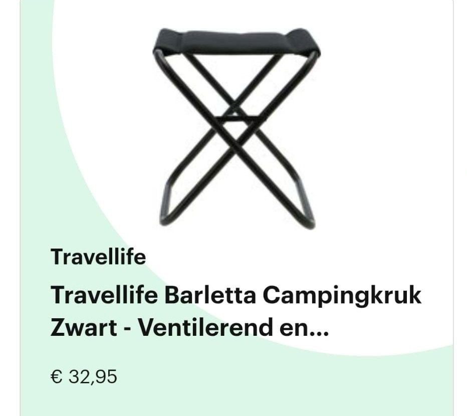 Voetenbank Visserskruk Campingkruk Zwart - Nieuw in doos, Caravans en Kamperen, Ophalen of Verzenden, Nieuw, Campingstoel