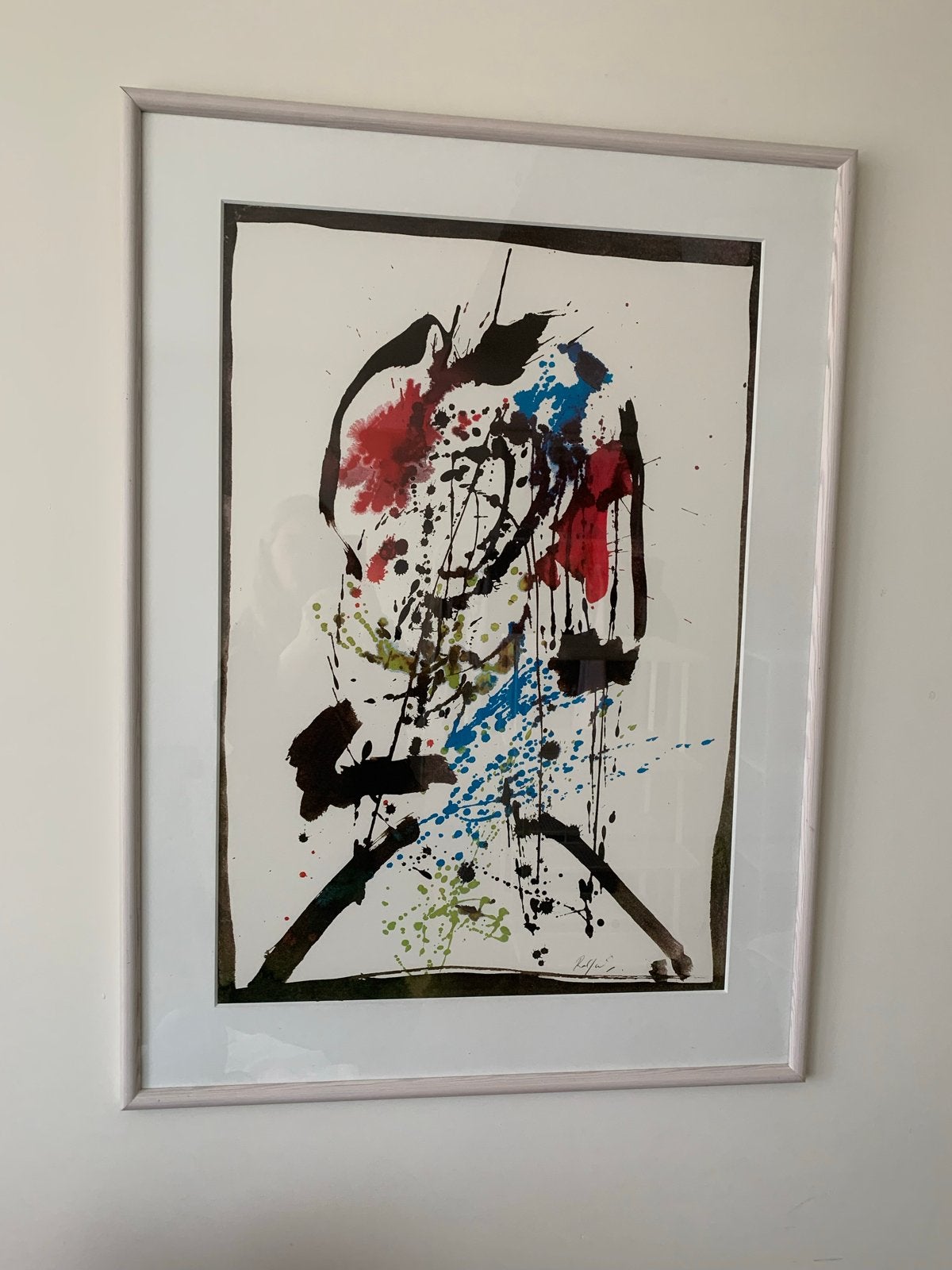 Abstracte kunstprint in lijst - gesigneerd, Ophalen