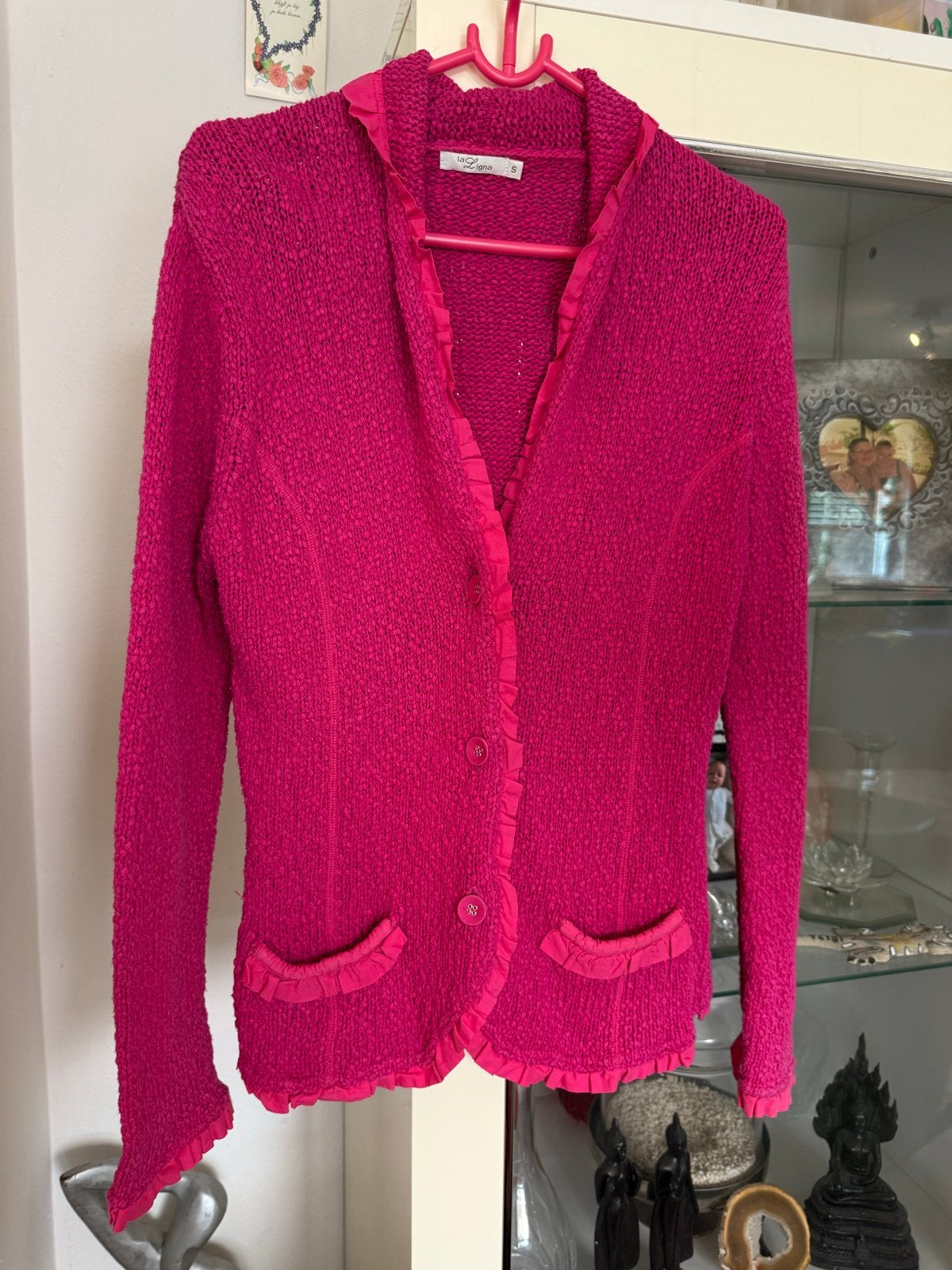 La Ligna roze gebreid vestje maat S, Kleding | Dames, Ophalen of Verzenden, Zo goed als nieuw, Maat 36 (S), Roze