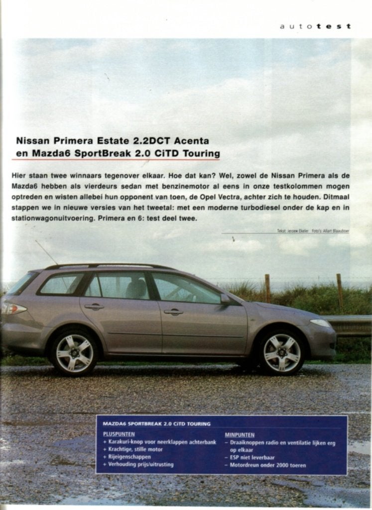 Autokampioen dubbeltest Primera Estate en Mazda 6 SportBreak, Boeken, Ophalen of Verzenden, Gelezen, Mazda