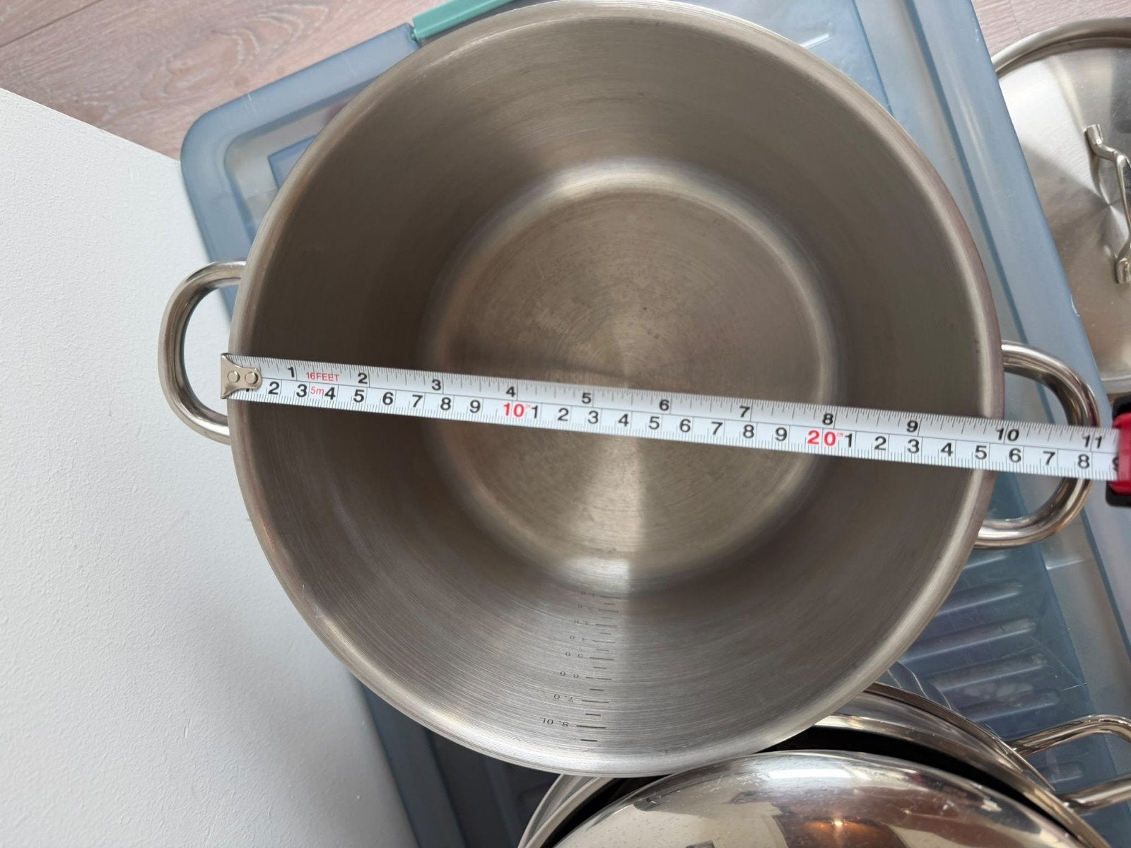 Grote RVS Kookpan met Deksel - 24 cm diameter, Huis en Inrichting, Ophalen, Gebruikt, Rvs, Kookpan