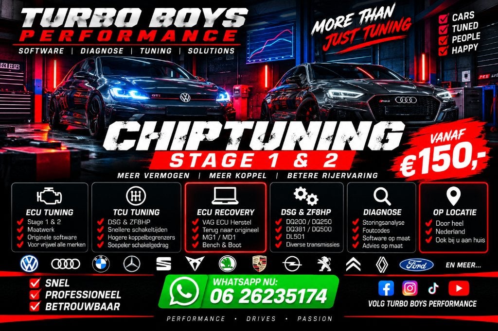Chiptuning Stage 1 & 2 | DSG Tuning | ECU & TCU Specialist, Ophalen of Verzenden