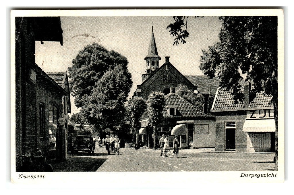 Nunspeet, Dorpsgezicht, Ophalen of Verzenden, 1940 tot 1960, Gelopen, Gelderland