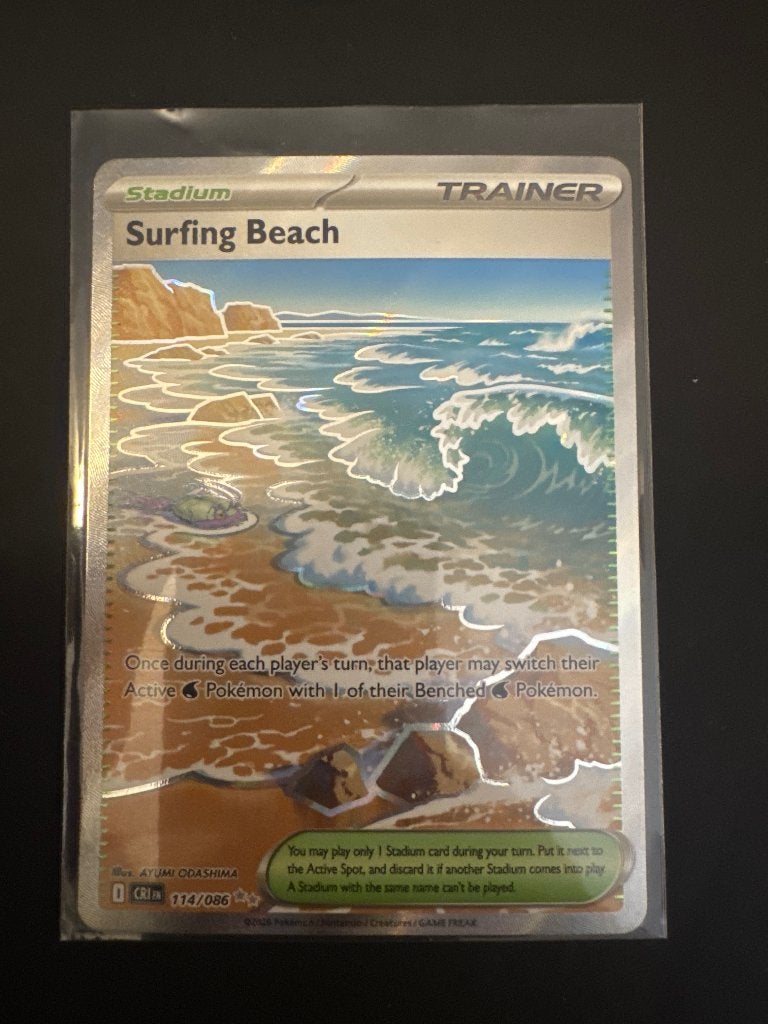Pokemonkaart Surfing Beach, Ophalen of Verzenden, Zo goed als nieuw, Losse kaart