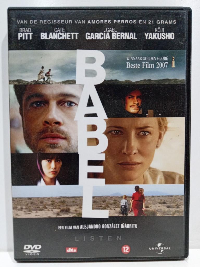 Babel DVD - Brad Pitt, Cate Blanchett - Golden Globe Winnaar, Cd's en Dvd's, Vanaf 12 jaar, Ophalen of Verzenden, Gebruikt, Drama