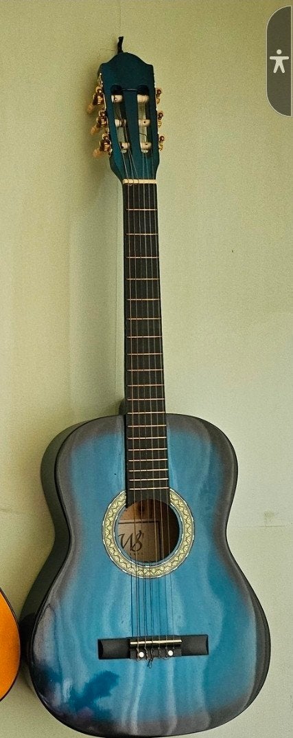 Blauwe Klassieke Gitaar 3/4 - Kinderen (8-12 jaar), Ophalen, Zo goed als nieuw, Klassieke of Spaanse gitaar