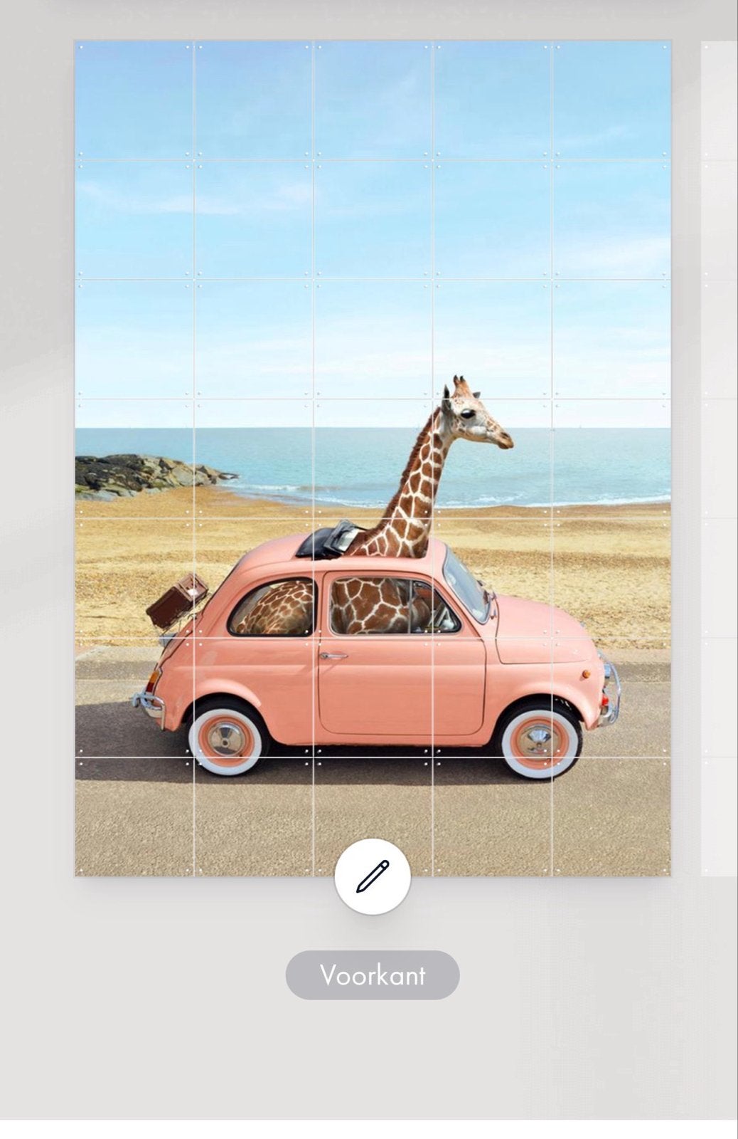 IXIXI Italië wanddecoratie met giraffe en auto, Ophalen, Zo goed als nieuw, 75 tot 100 cm, Foto of Poster