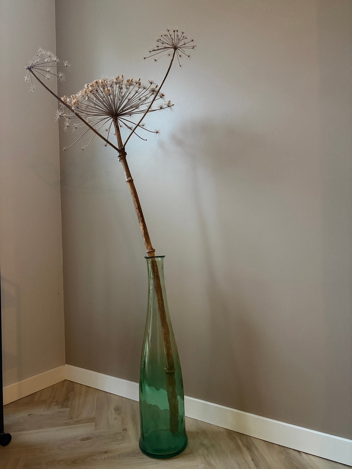 Grote groene vaas, Ophalen, Gebruikt, Groen, Glas
