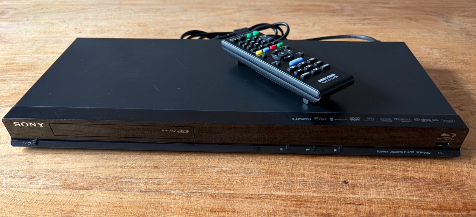 Sony BDP-S480 Blu- ray speler met afstandsbediening, Ophalen of Verzenden, Zo goed als nieuw, Sony