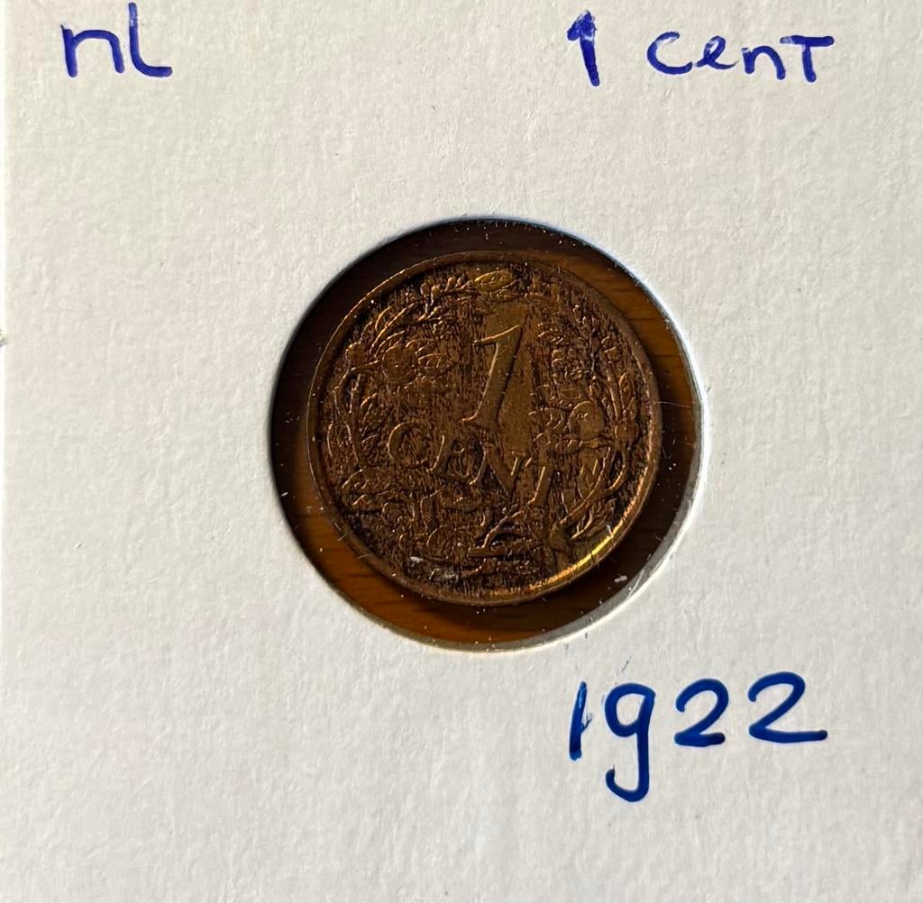1 cent - 1922, Ophalen of Verzenden, Koningin Wilhelmina, 1 cent, Losse munt