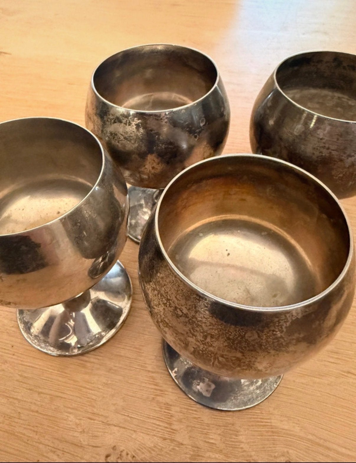 Grenadier verzilverde bekers - set van 4, Ophalen of Verzenden, Zilver