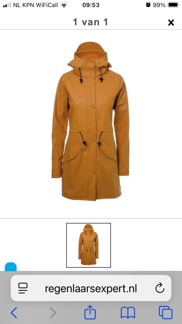 Nieuwe regen jas van AGU mt 44, Kleding | Dames, Jassen | Zomer, Ophalen of Verzenden, Zo goed als nieuw, Maat 42/44 (L), Geel