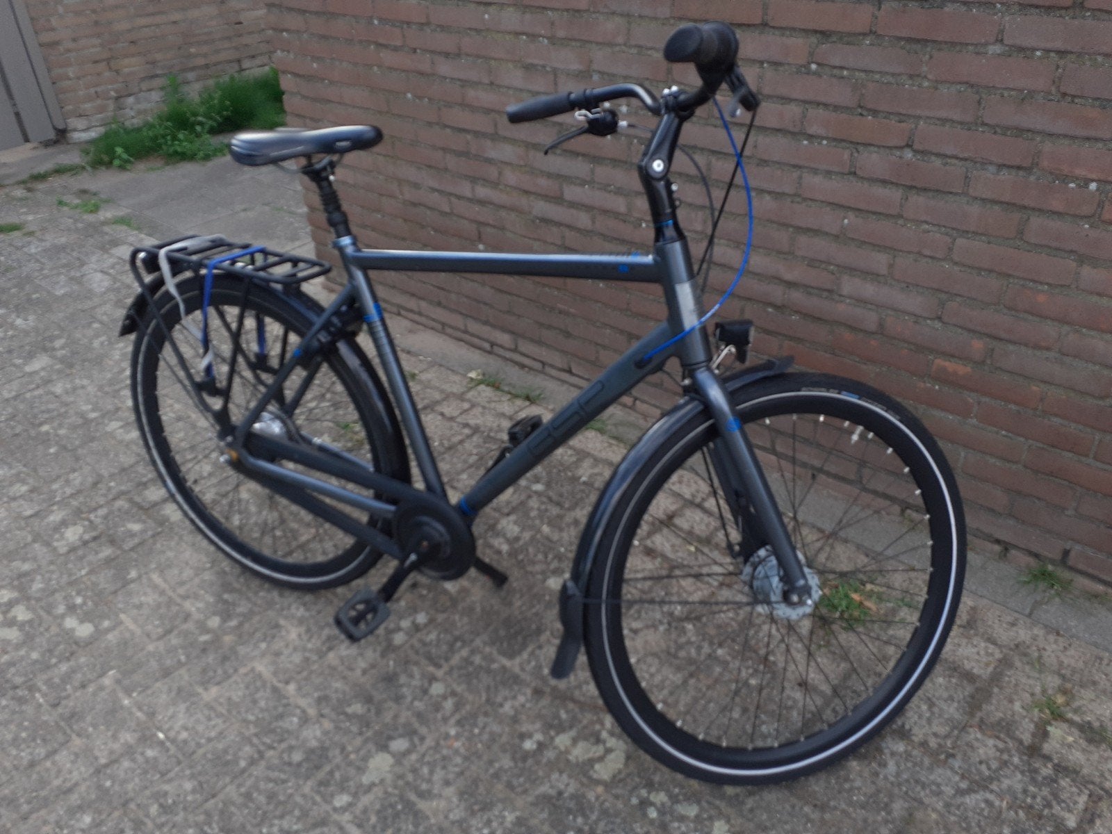 BSP herenfiets grijs / zwart., Fietsen en Brommers, Gebruikt, Versnellingen, 57 tot 61 cm, Trommelrem