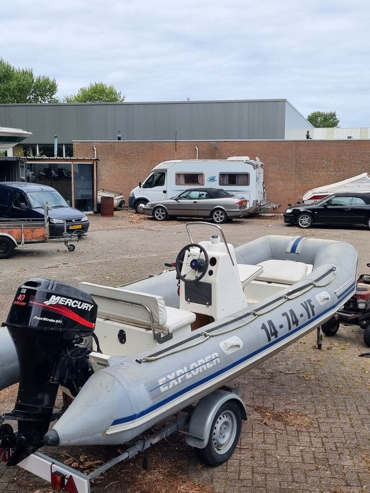 Bombard Explorer met Mercury 40pk efi bbm, Watersport en Boten, Gebruikt, Zodiac, Inclusief motor, Ophalen