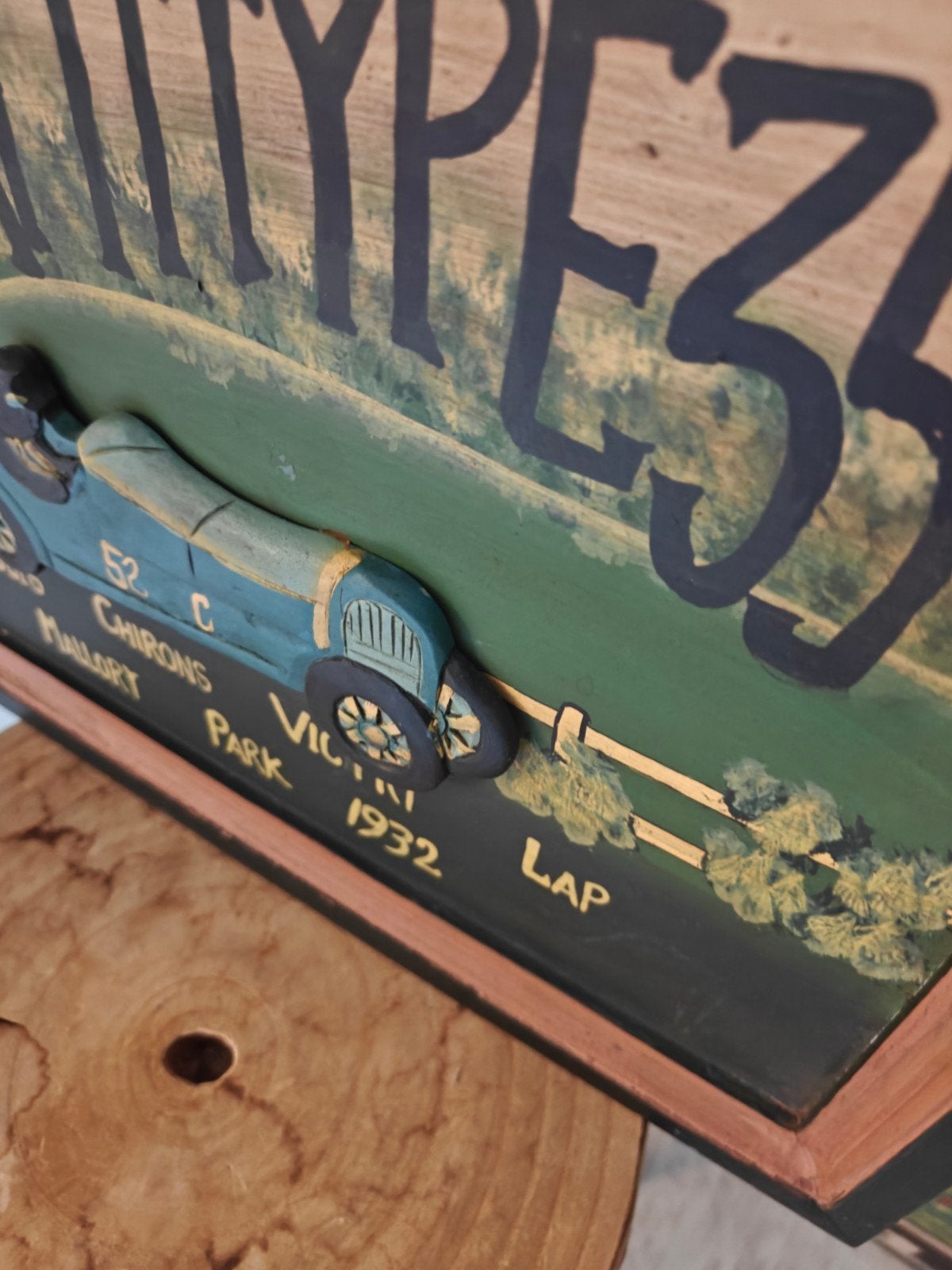 Prachtig 3D Pub bord met diepte Bugatti 40 x 30 cm topstaat, Reclamebord, Ophalen of Verzenden, Zo goed als nieuw, X