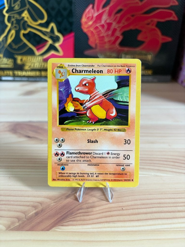 Charmeleon 24/102 base set shadowless, Ophalen of Verzenden, Gebruikt, Losse kaart