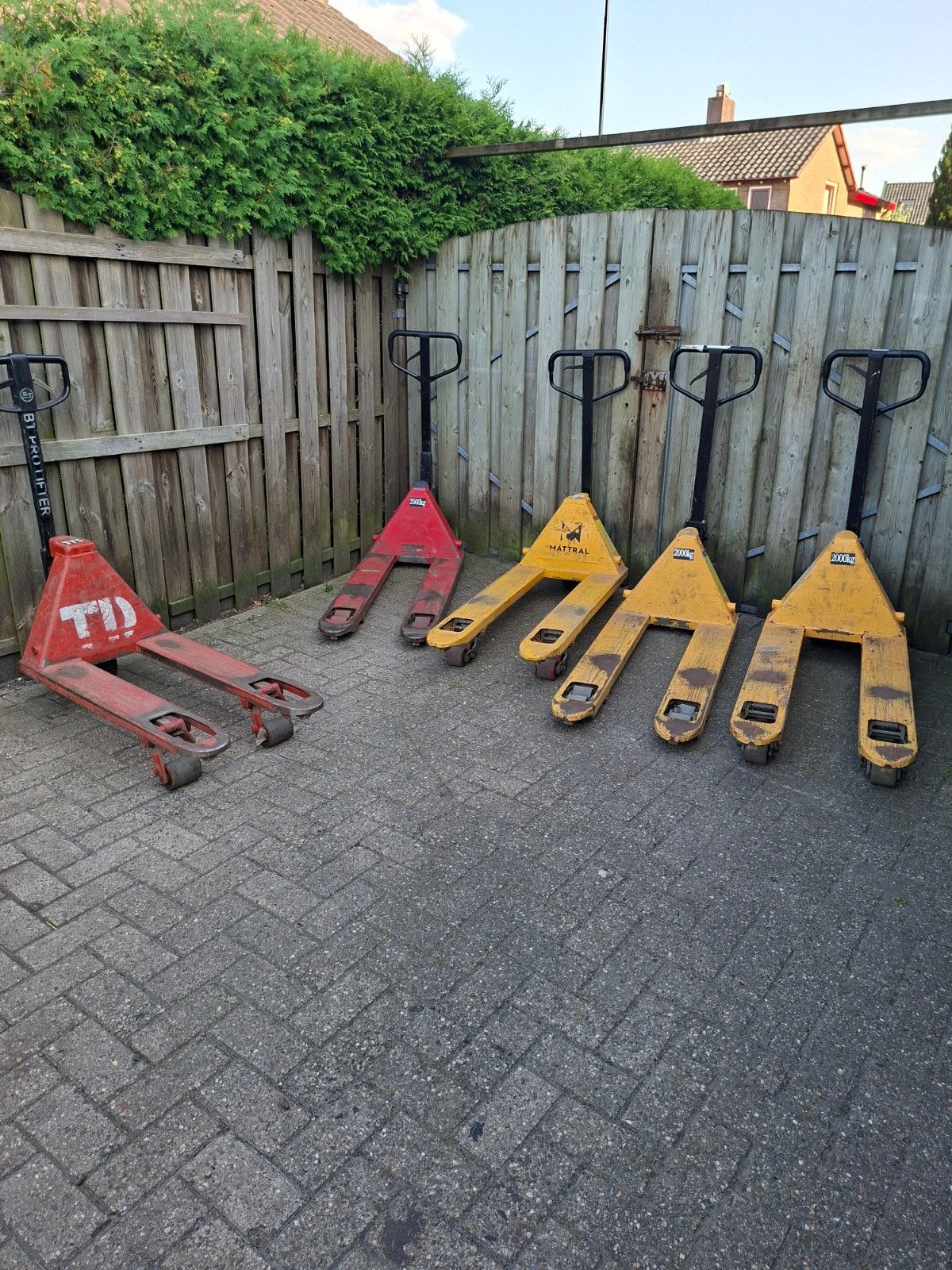 5 palletwagen te koop, Doe-het-zelf en Verbouw, Palletwagens en Pompwagens, Ophalen